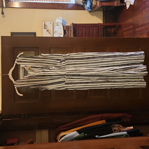 Chicos Black and White Striped Jumpsuit - Picture 2 of 3